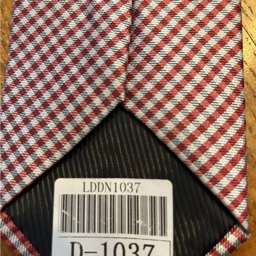 Jason & Vogue 100% Silk Burgundy & Black Checkered Tie NWT!! - Picture 6 of 8